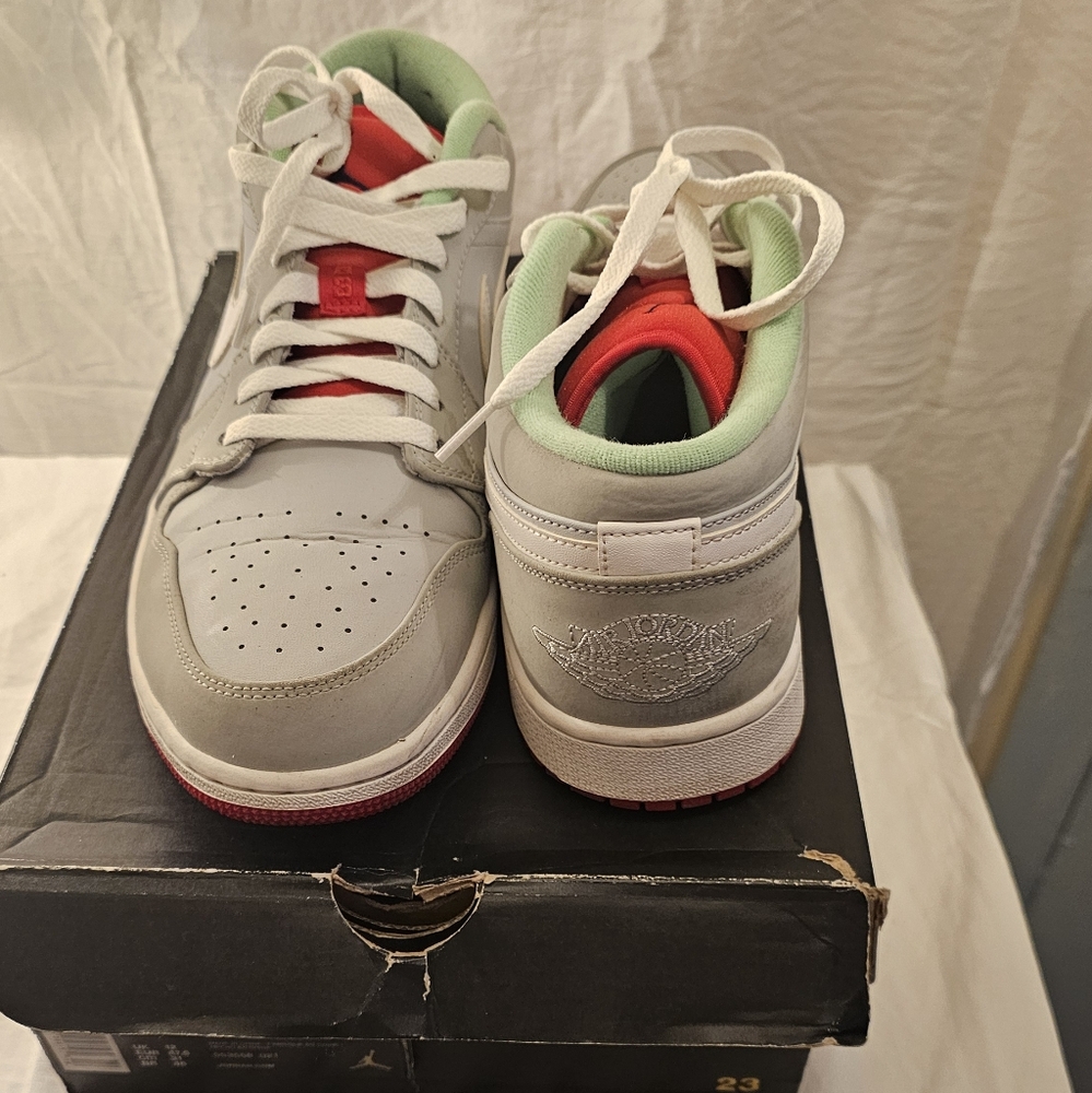 White and Red Sneakers